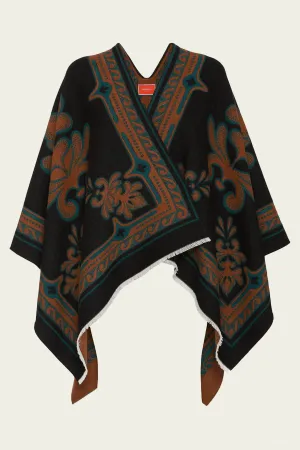Poncho in Herald Black