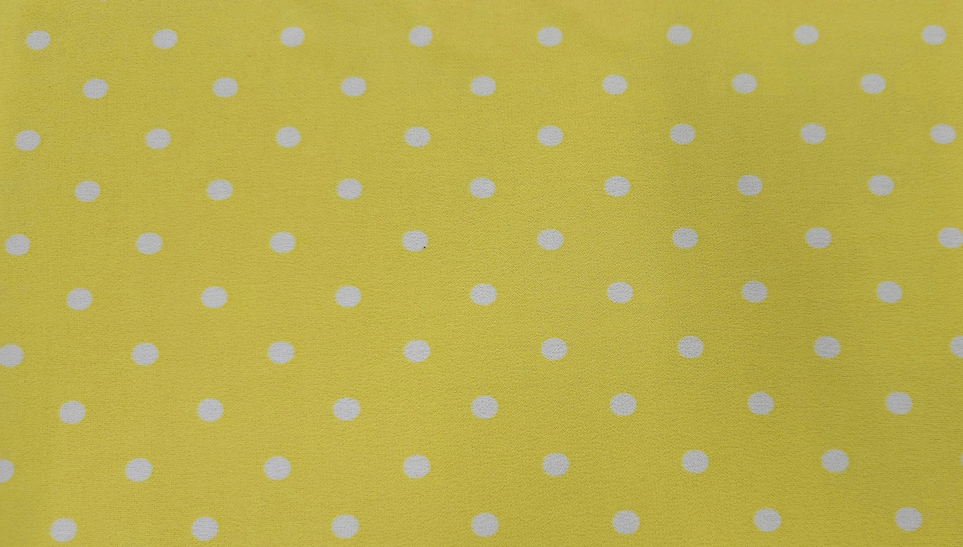 Printed Knit Yellow Polka