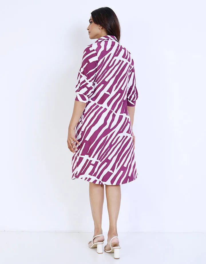 Printed Puff Sleeve Dress