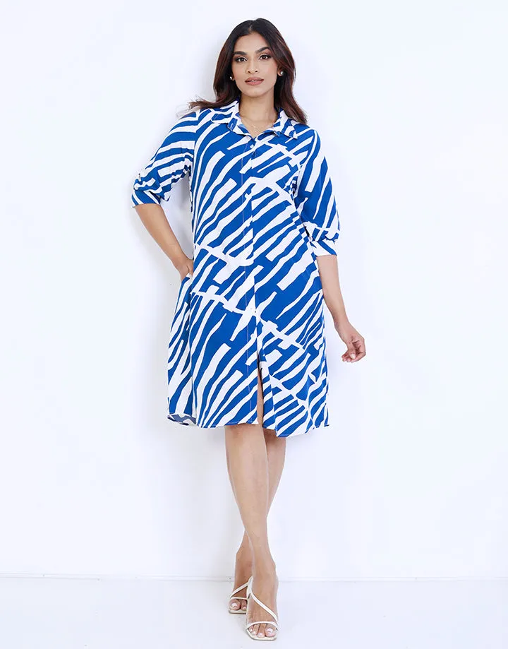 Printed Puff Sleeve Dress