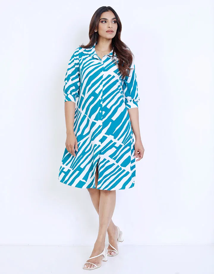 Printed Puff Sleeve Dress