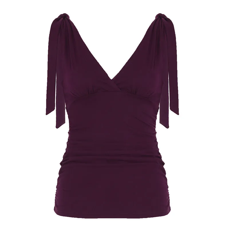 Purple Ruched Fitted Top