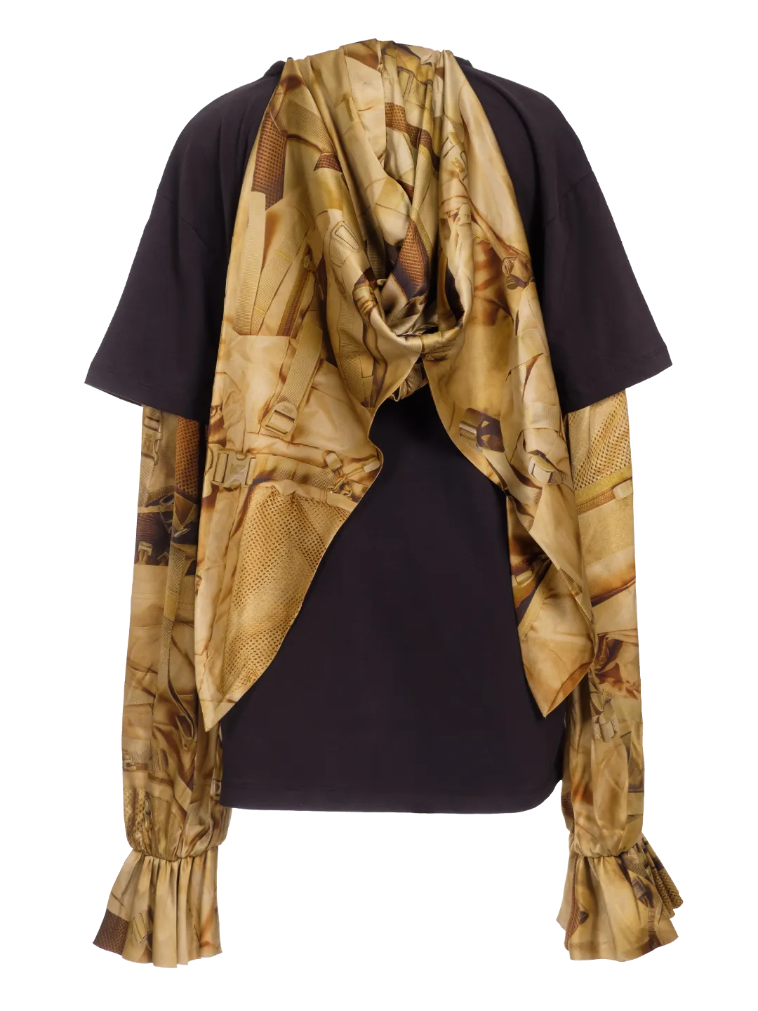 Pussy Bow Hoodie Goggle Blouse