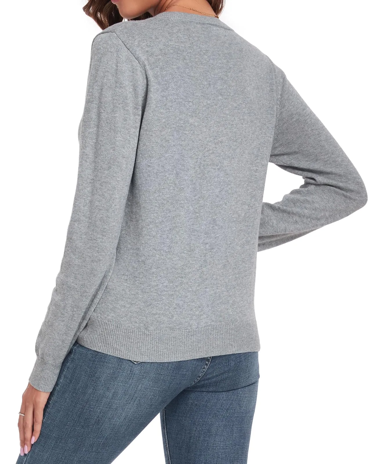 QUALFORT Women's Sweater 100% Cotton Soft Knit Pullover Sweaters