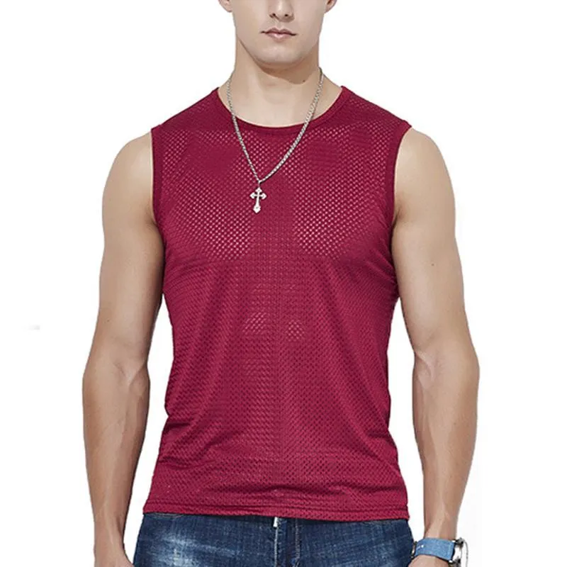Quick-Drying Bodybuilding Tank Top - Mesh Ice Silk Material for Maximum Breathability
