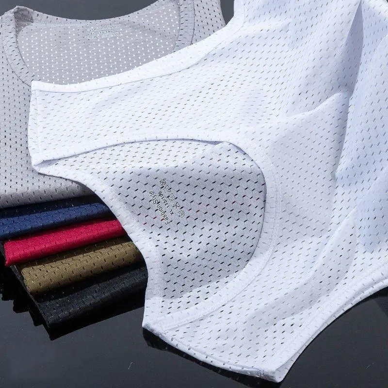 Quick-Drying Bodybuilding Tank Top - Mesh Ice Silk Material for Maximum Breathability