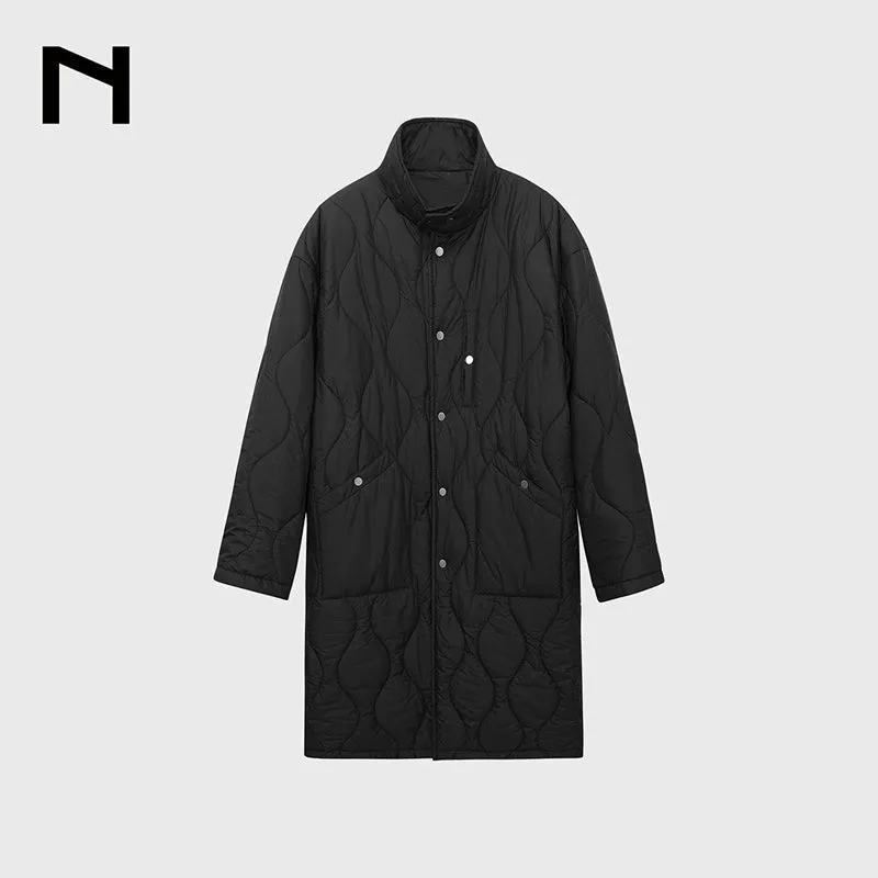 Quilted High-Collar Coat