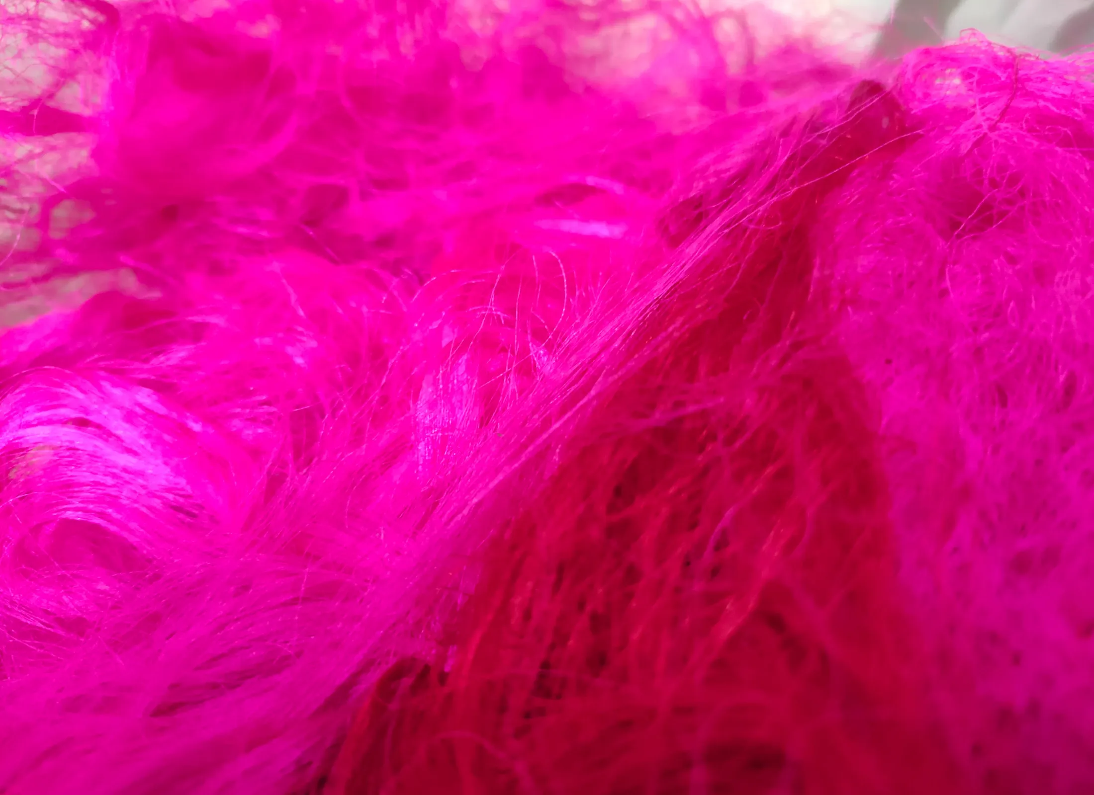 Recycled Sari Silk Fibers - Hot Pink