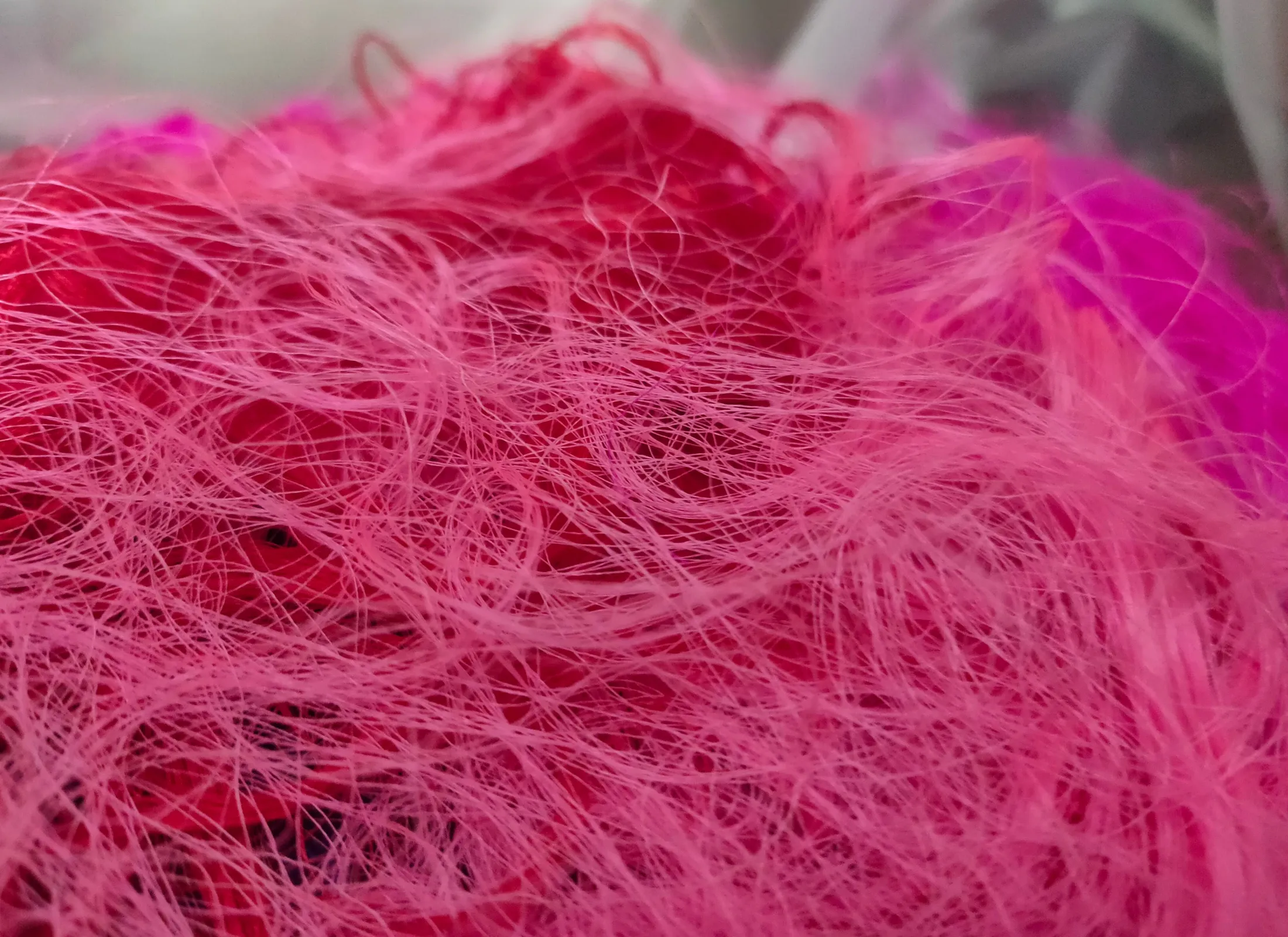 Recycled Sari Silk Fibers - Hot Pink
