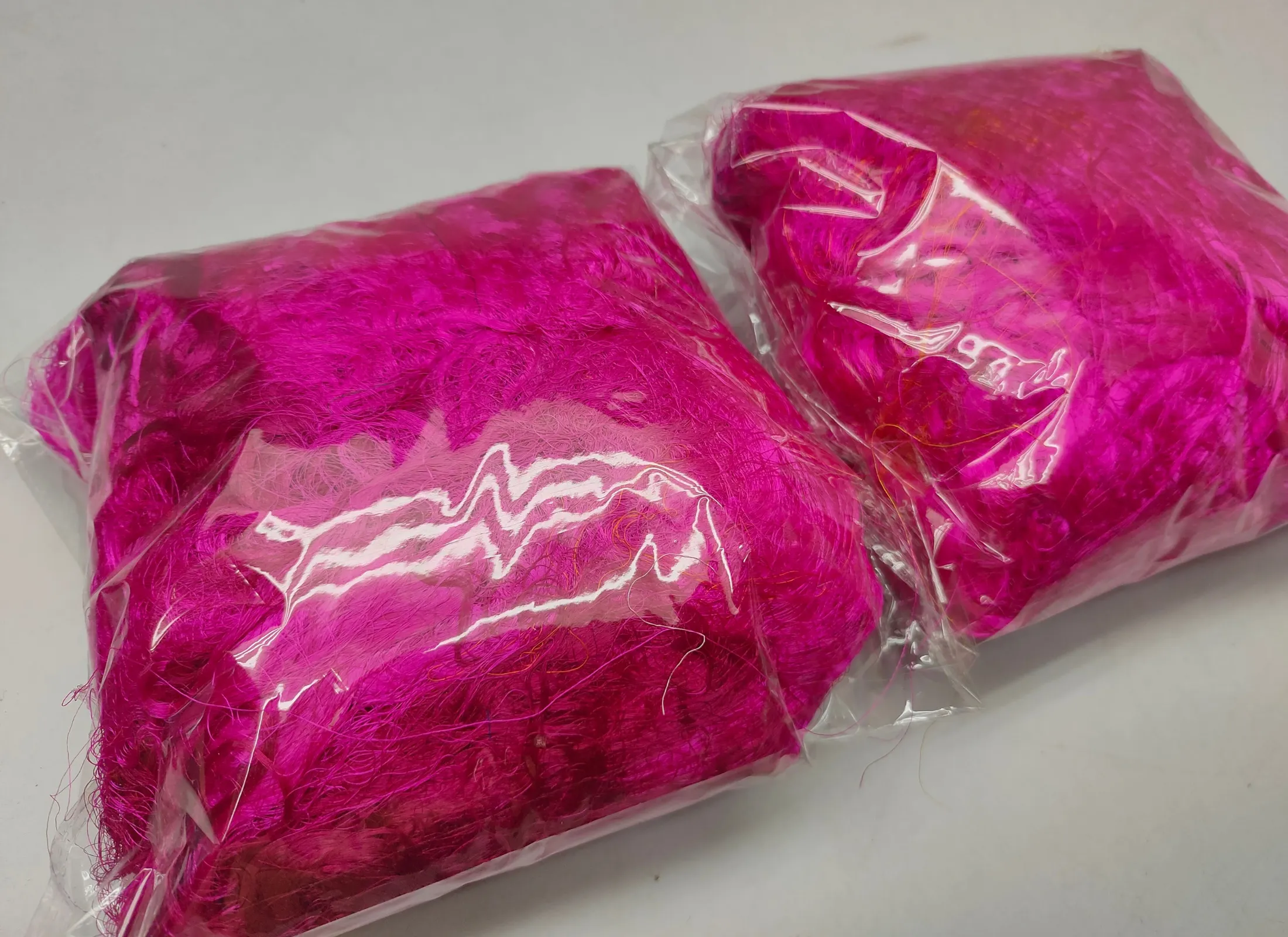Recycled Sari Silk Fibers - Hot Pink