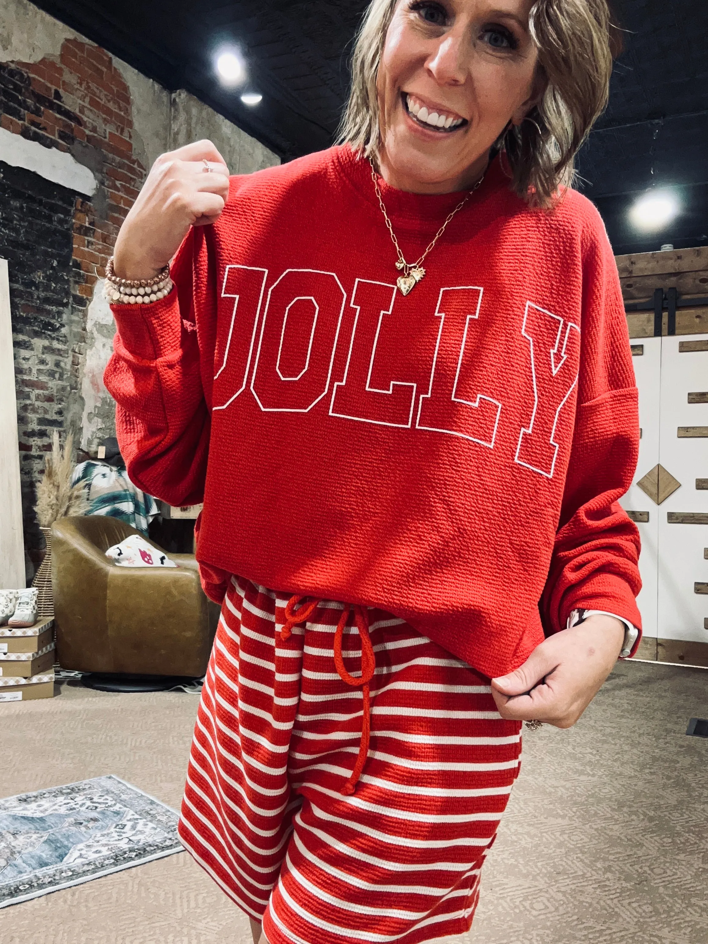 Red JOLLY Cloudy Knit L/S Sweatshirt