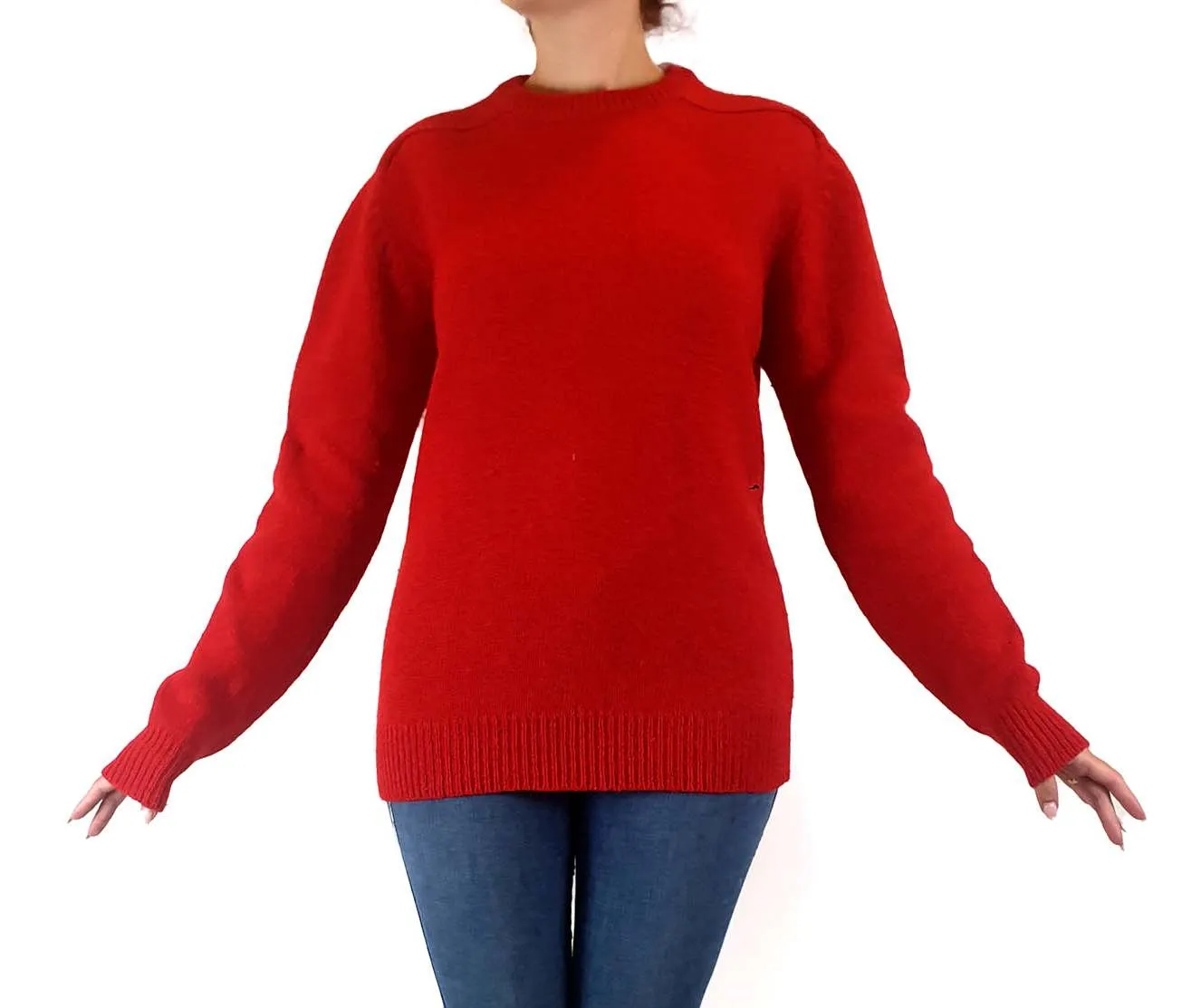 Regine vintage 100% shetland wool red knit jumper size 12 (best fits size 10)