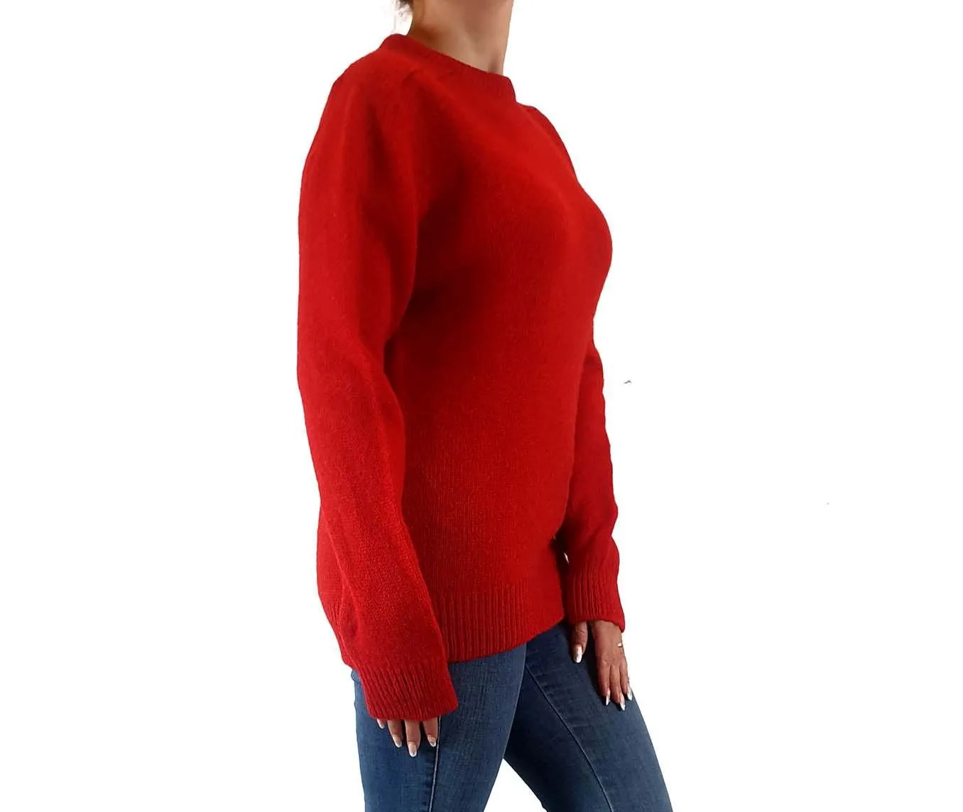 Regine vintage 100% shetland wool red knit jumper size 12 (best fits size 10)