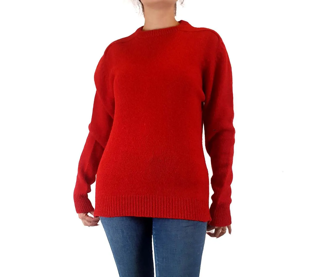 Regine vintage 100% shetland wool red knit jumper size 12 (best fits size 10)