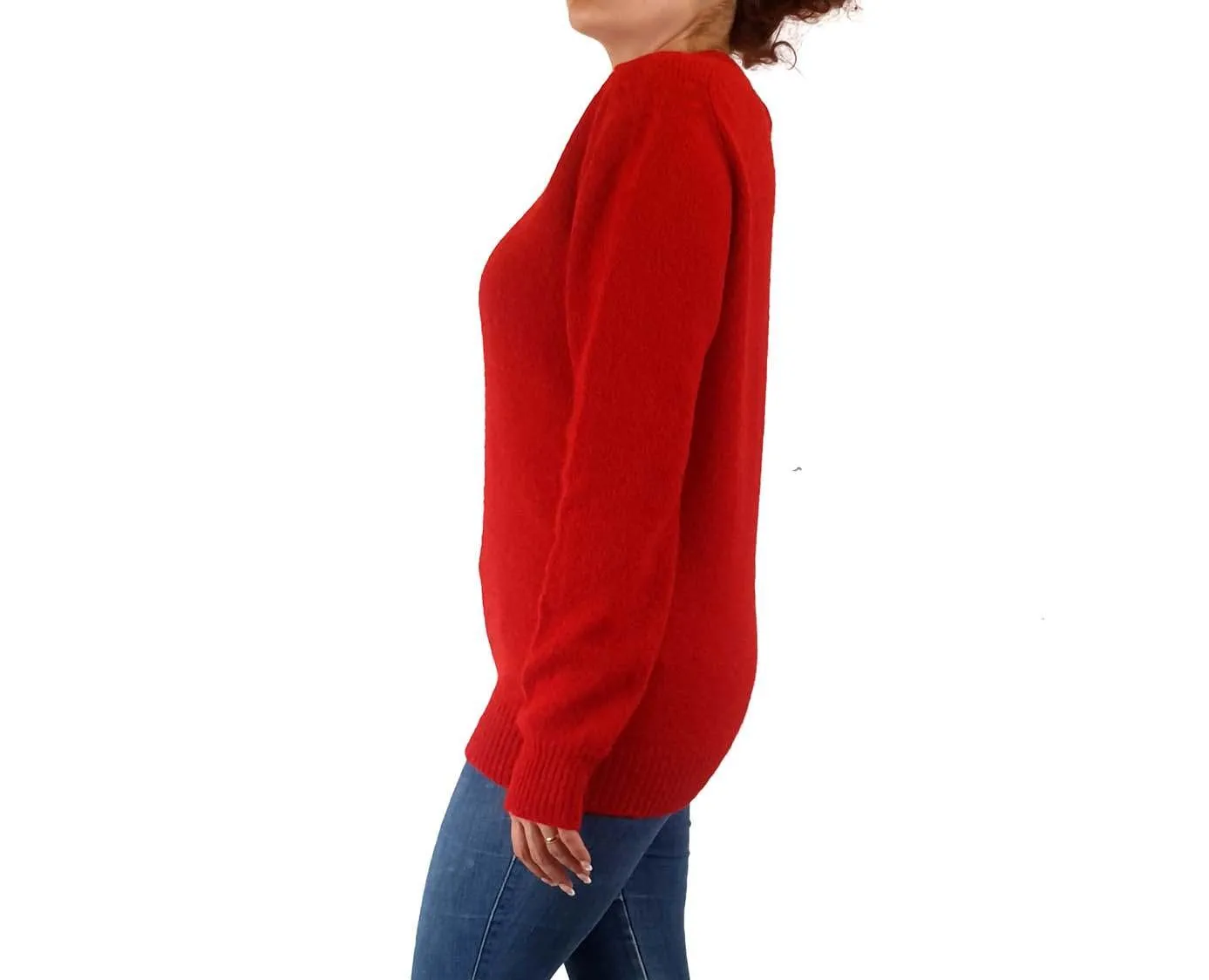 Regine vintage 100% shetland wool red knit jumper size 12 (best fits size 10)