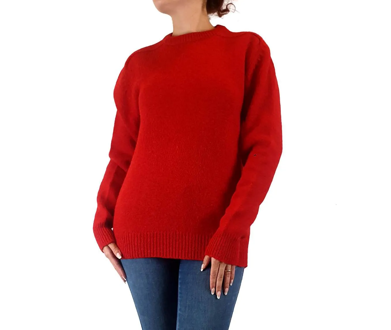 Regine vintage 100% shetland wool red knit jumper size 12 (best fits size 10)