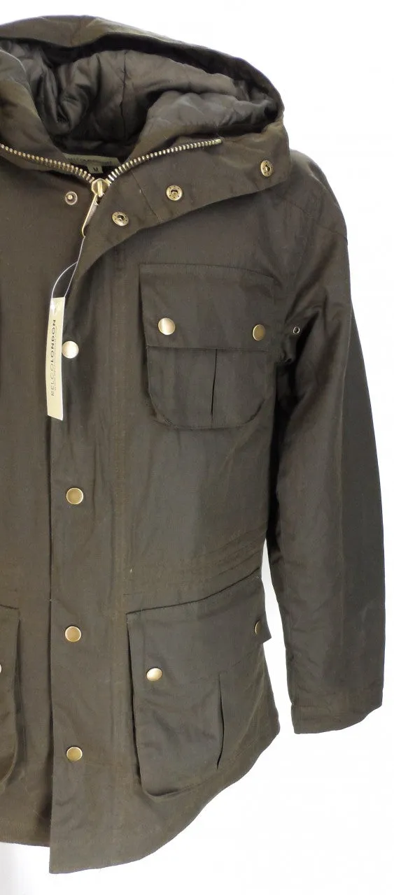 Relco Olive Green Waxed Military Style Coats