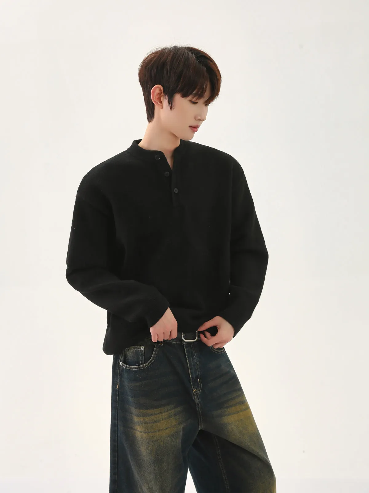 Retro Polo Knit Tops CBJ0109