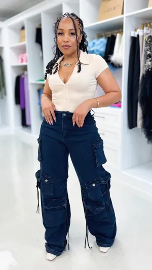 Rib Knit Collared Bodysuit