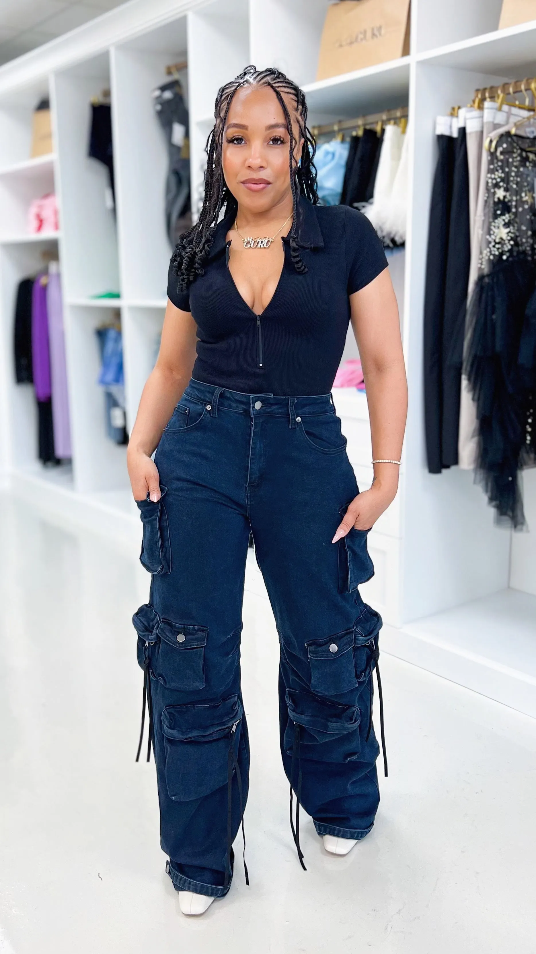 Rib Knit Collared Bodysuit