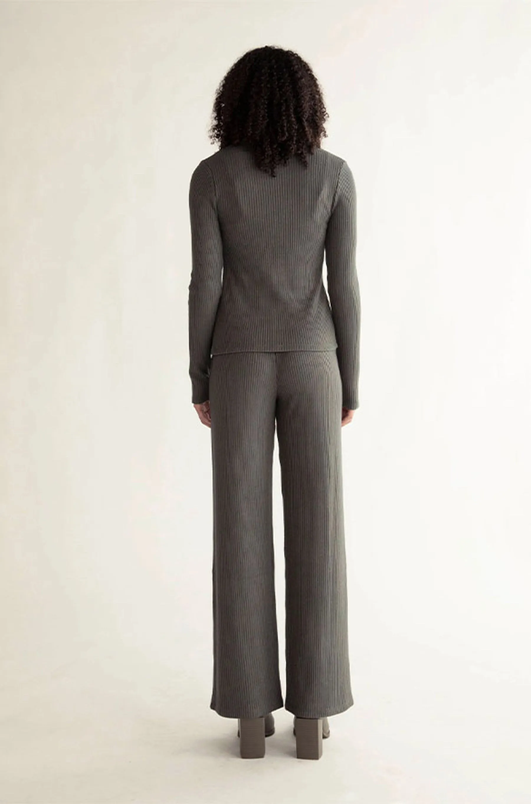 Rib Knit Open Front Top