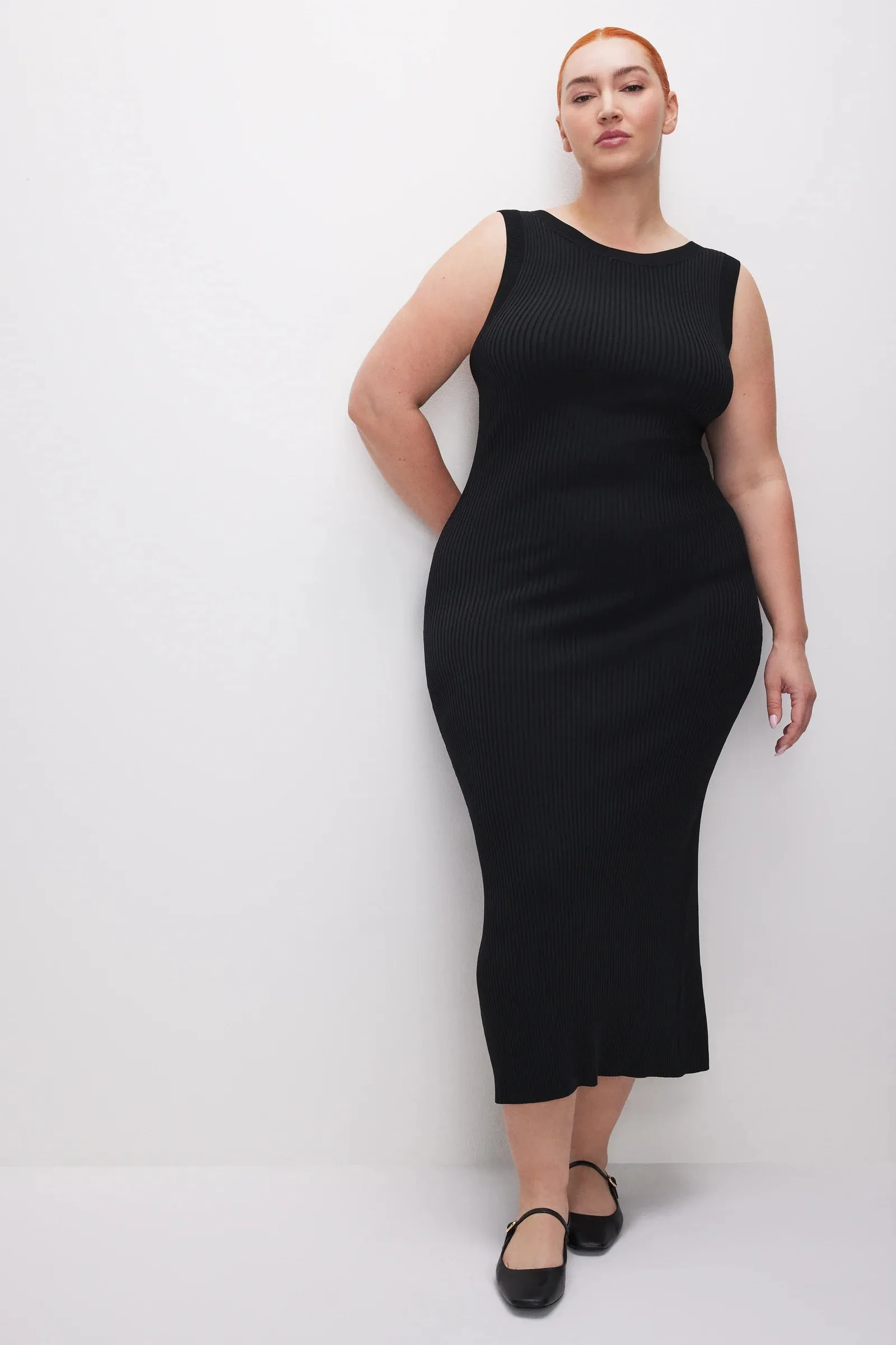 Rib Scoop Back Dress