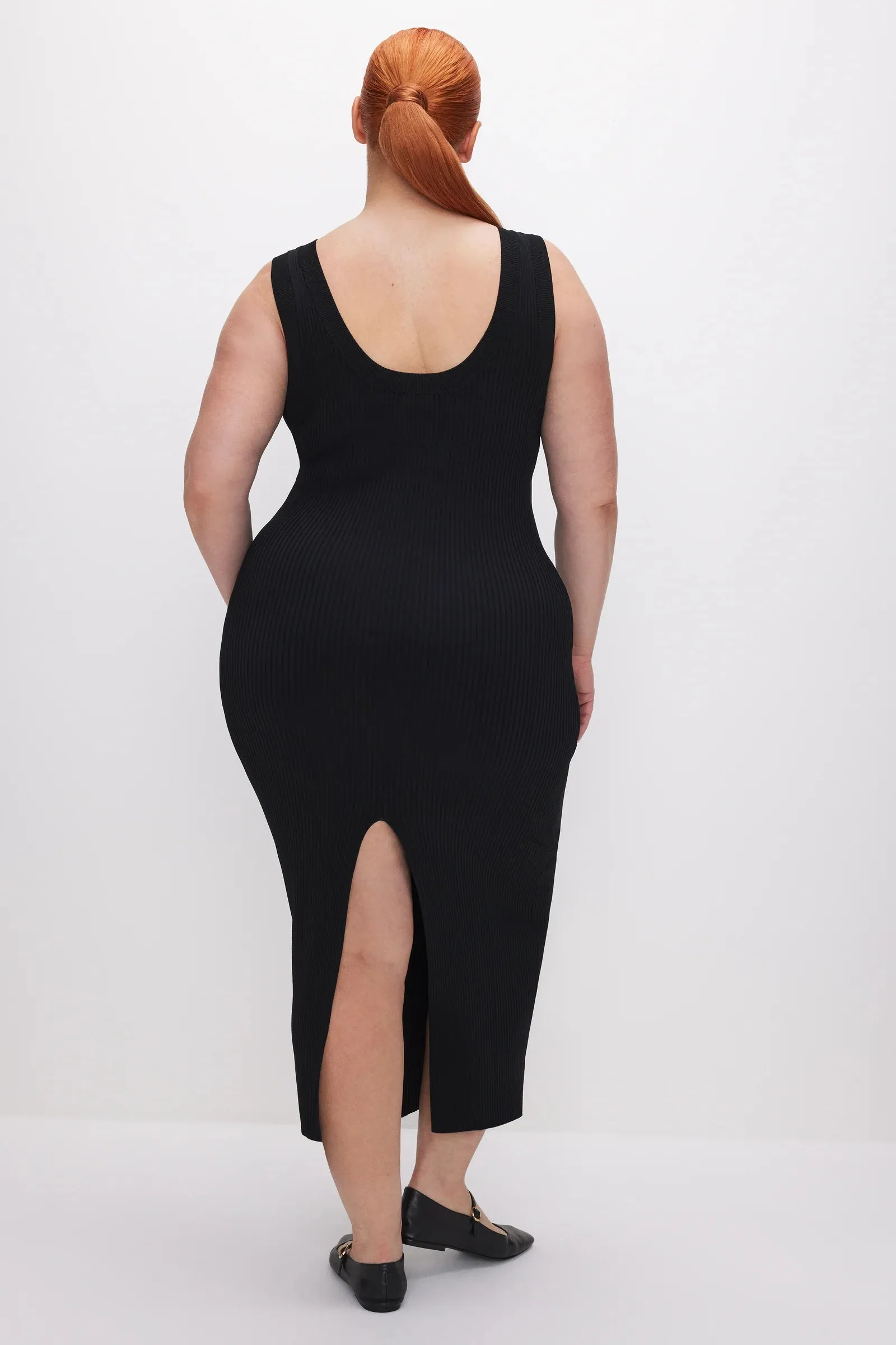 Rib Scoop Back Dress
