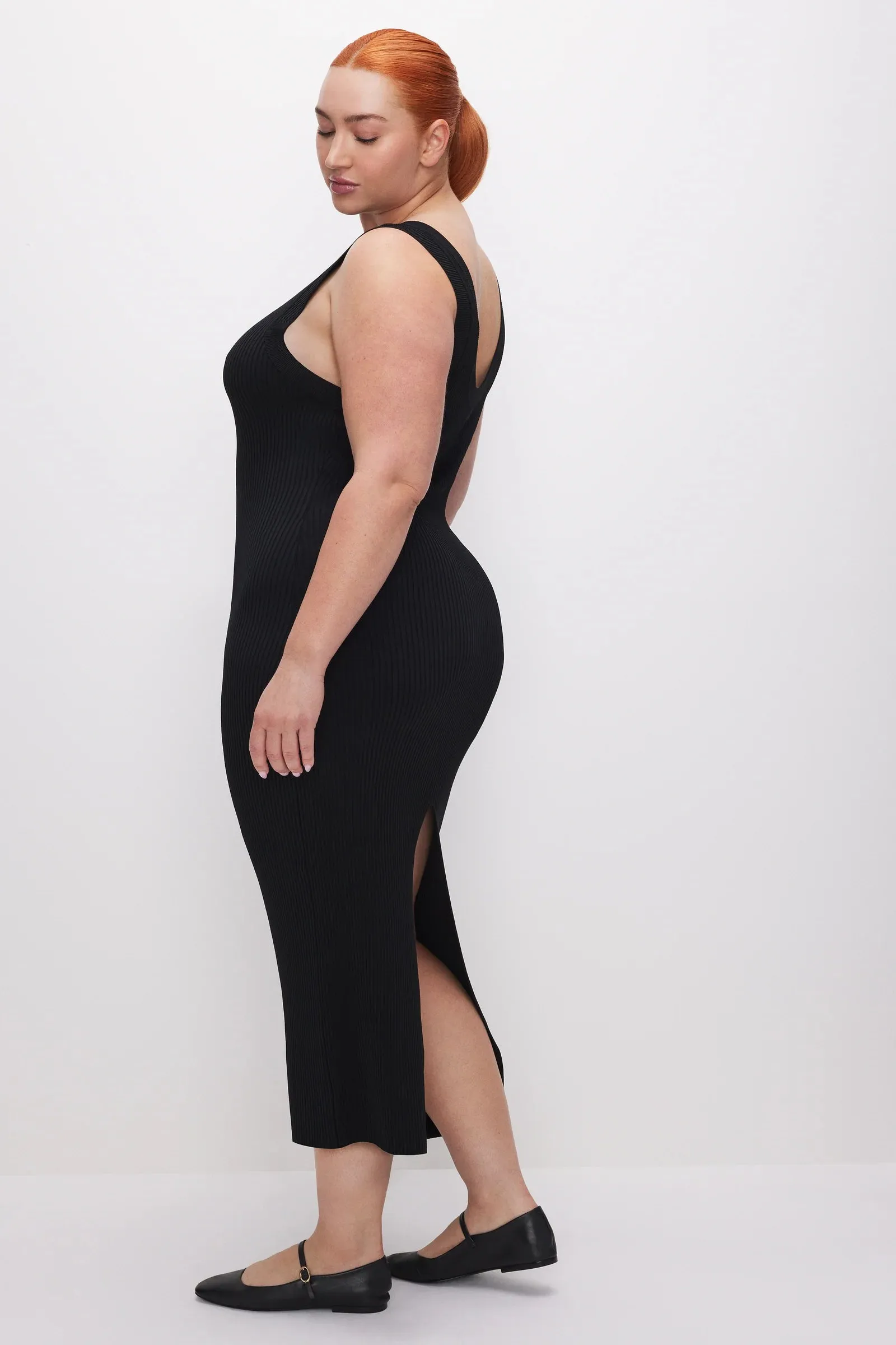 Rib Scoop Back Dress