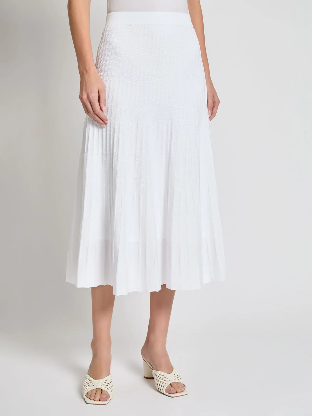 Ribbed A-Line Knit Midi Skirt - Vanity Fit