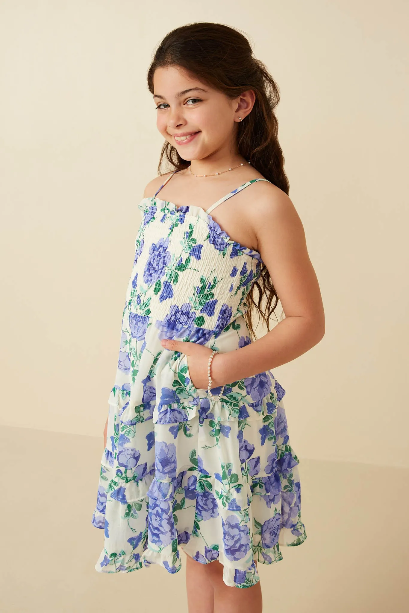 Romantic Floral Smocked Tank Dress