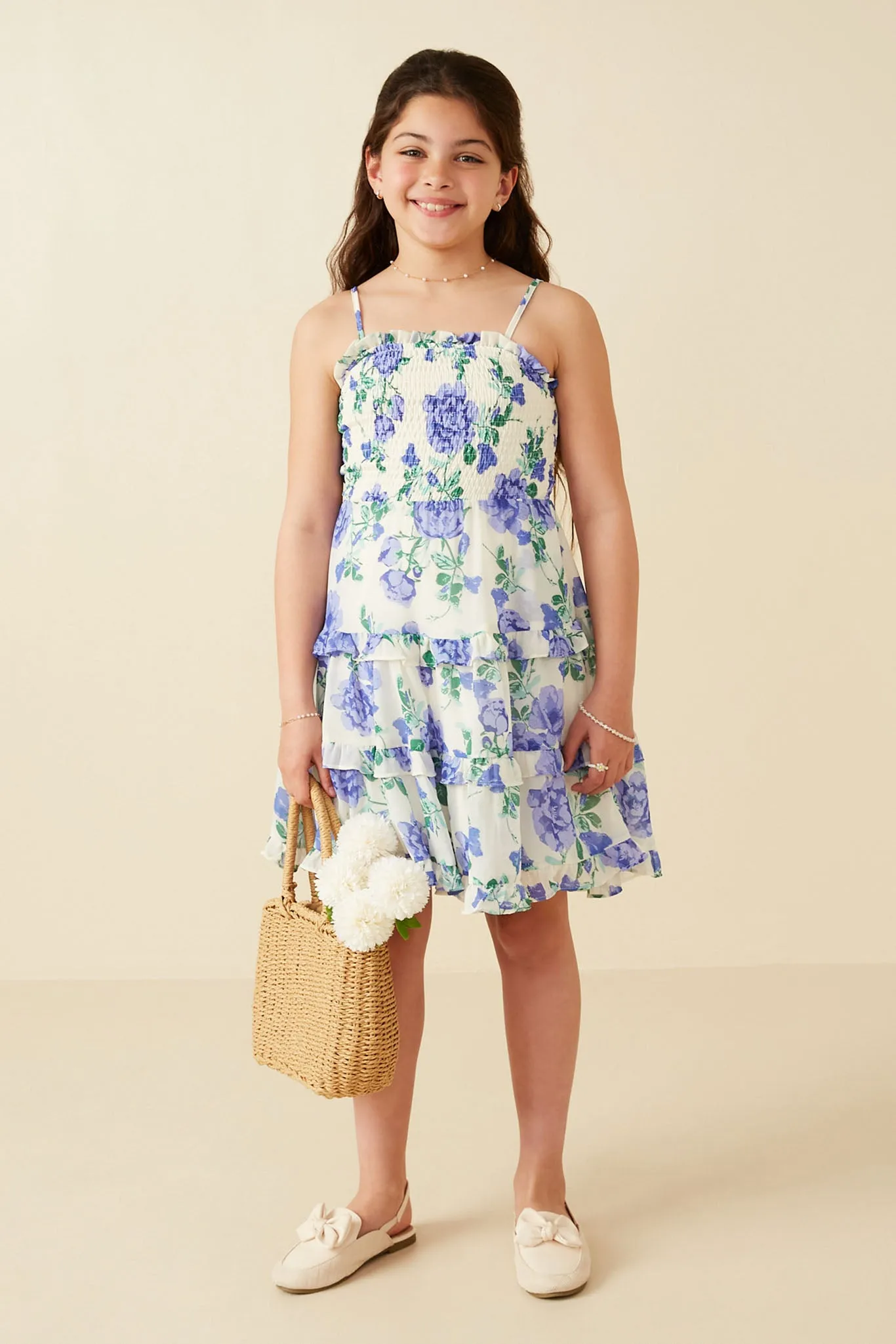 Romantic Floral Smocked Tank Dress