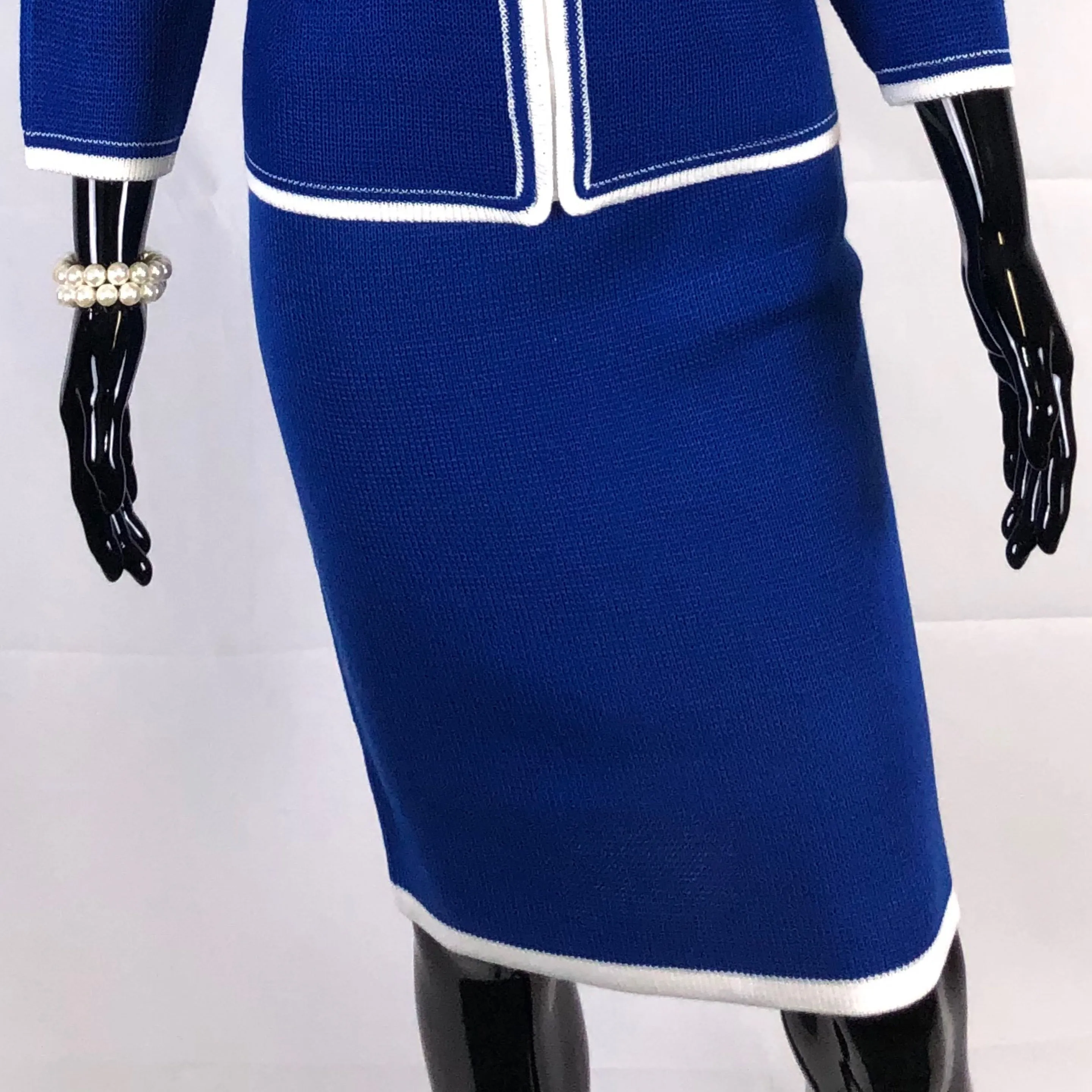 Royal/White Knit Skirt