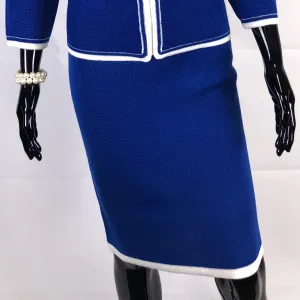 Royal/White Knit Skirt