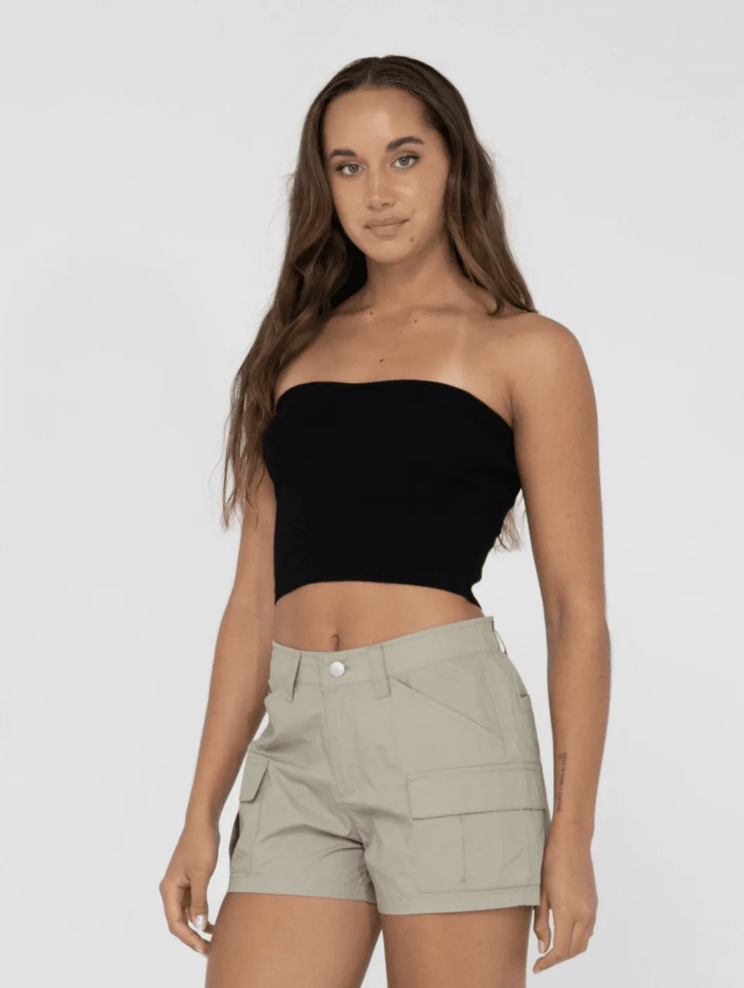 RUSTY Amelia Strapless Knit Top - Black