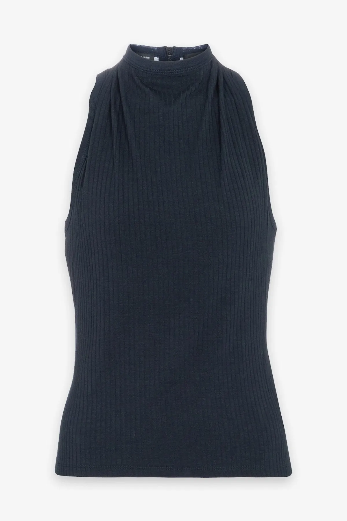 Sabrina Haltered Zip Tank in Navy