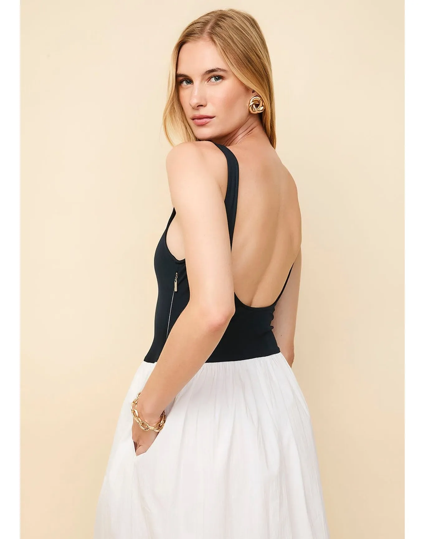 Samantha Dress & | French Navy/Ecru