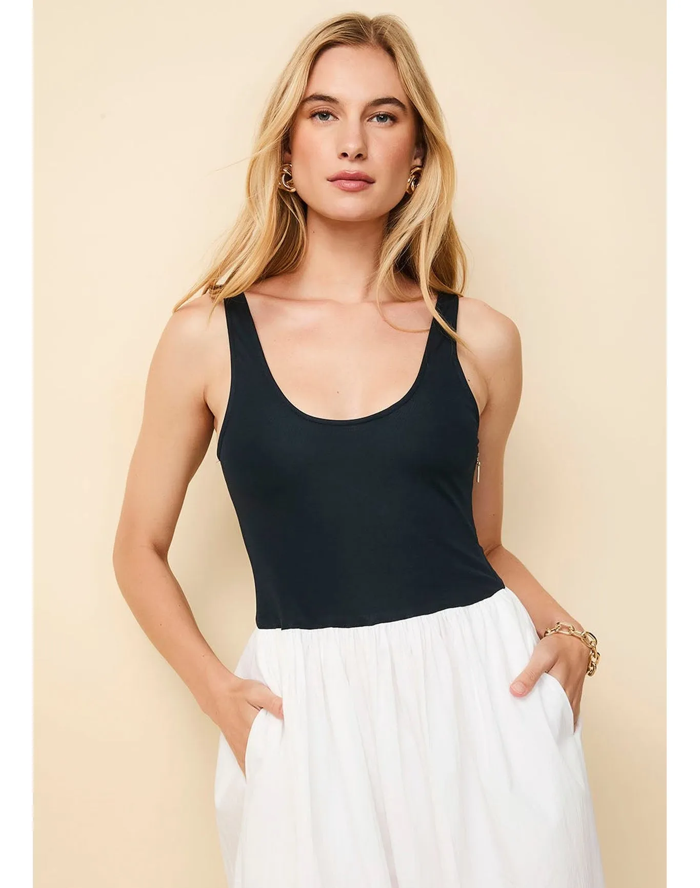 Samantha Dress & | French Navy/Ecru