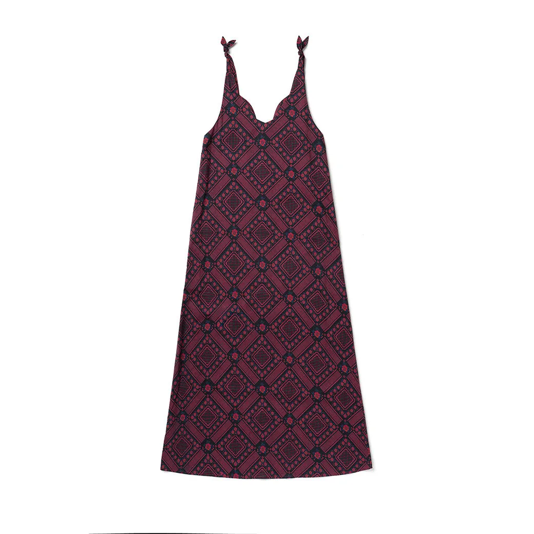 SAMPLE - Tie Tank Dress - MAXI - Indigo Floral