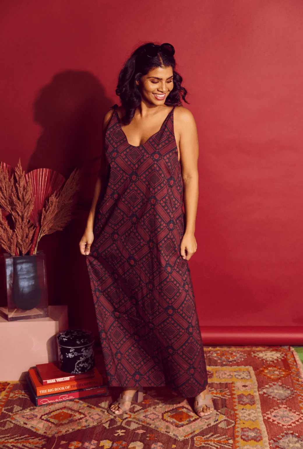 SAMPLE - Tie Tank Dress - MAXI - Indigo Floral