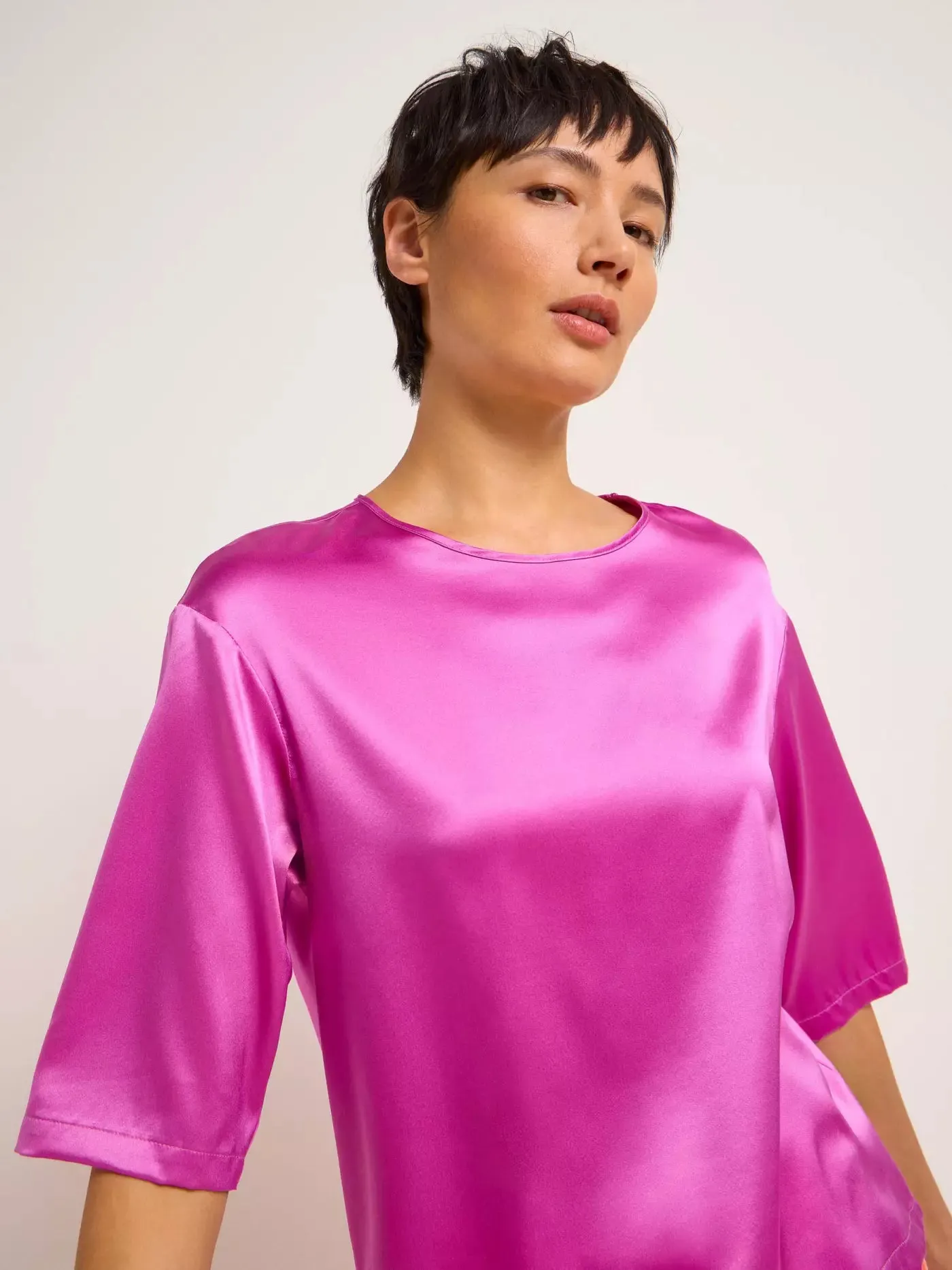 satin silk blouse in bloom