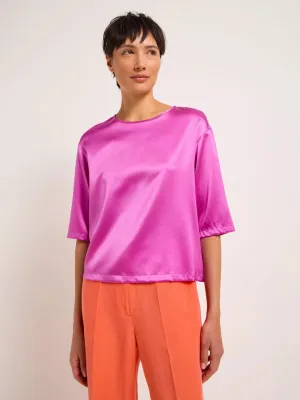 satin silk blouse in bloom