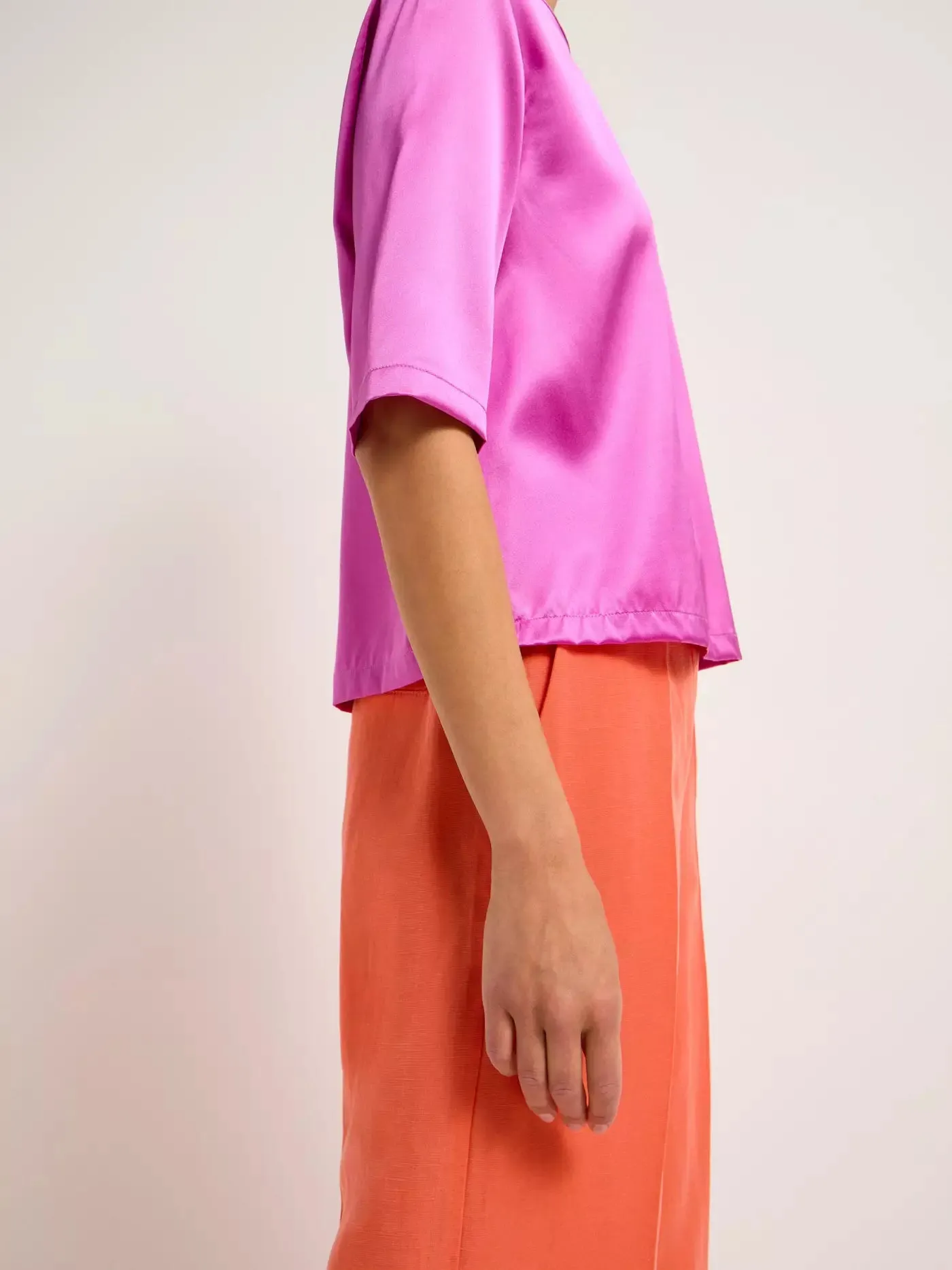 satin silk blouse in bloom