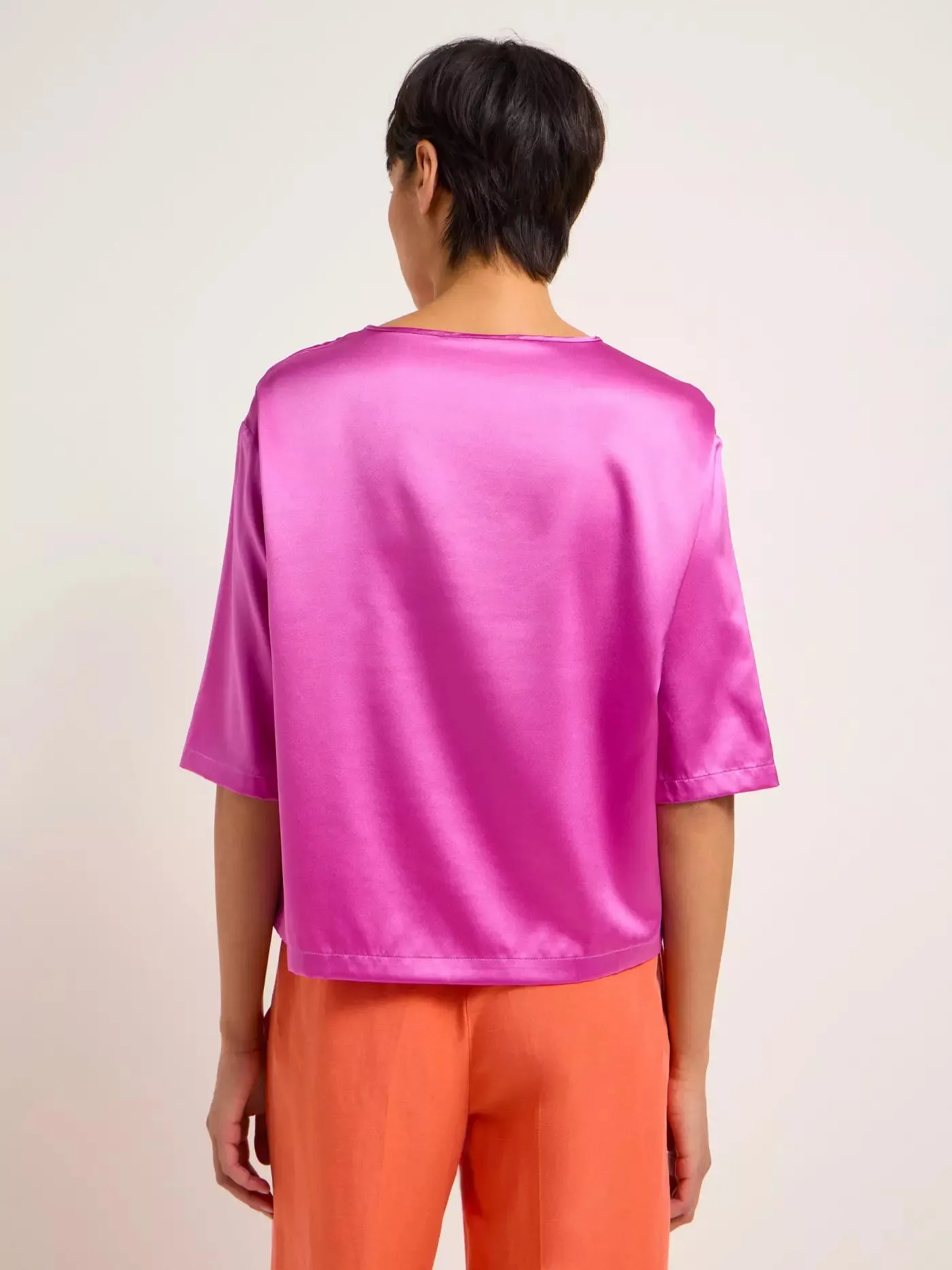 satin silk blouse in bloom