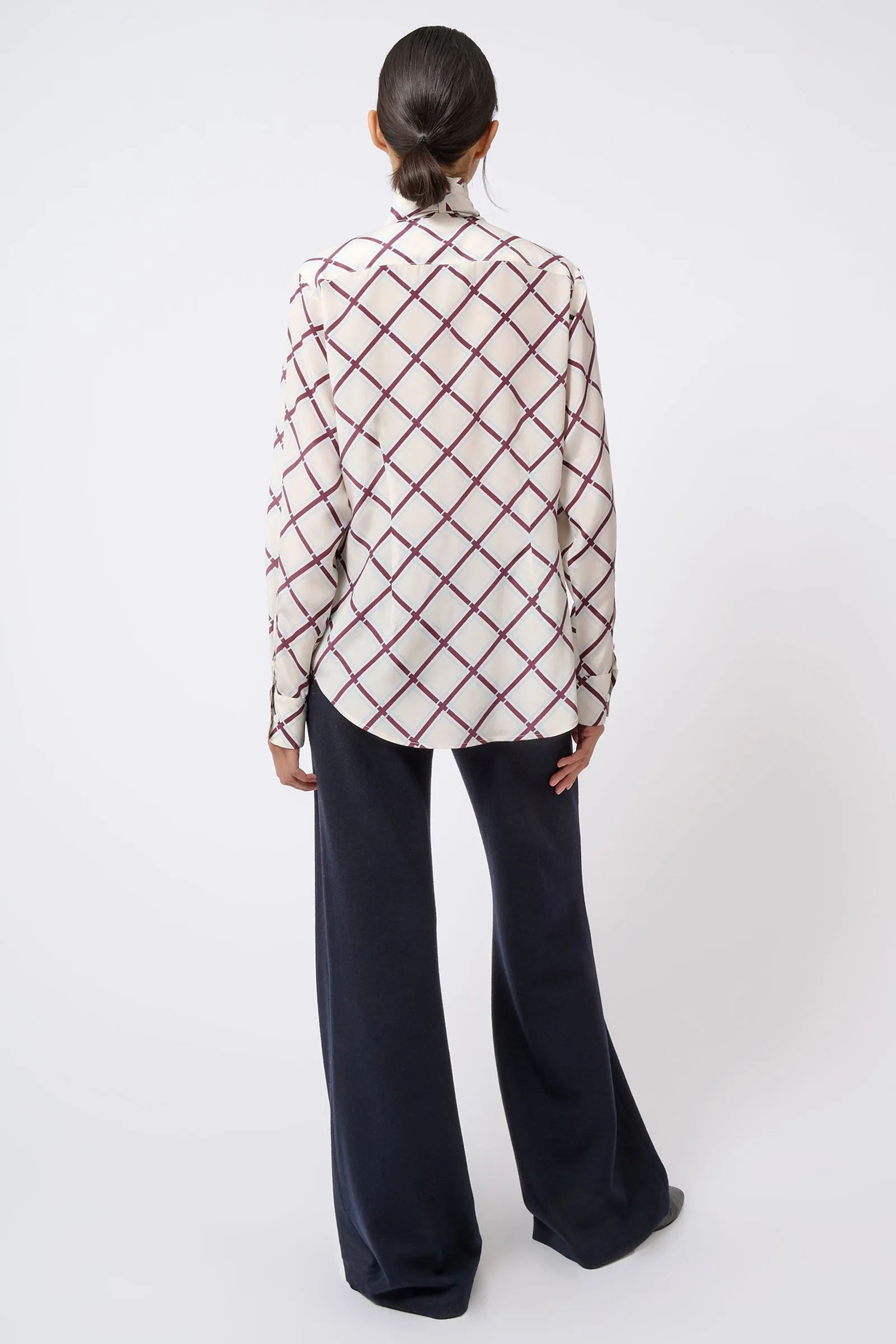 Scarf Tie Blouse - Diagonal Print