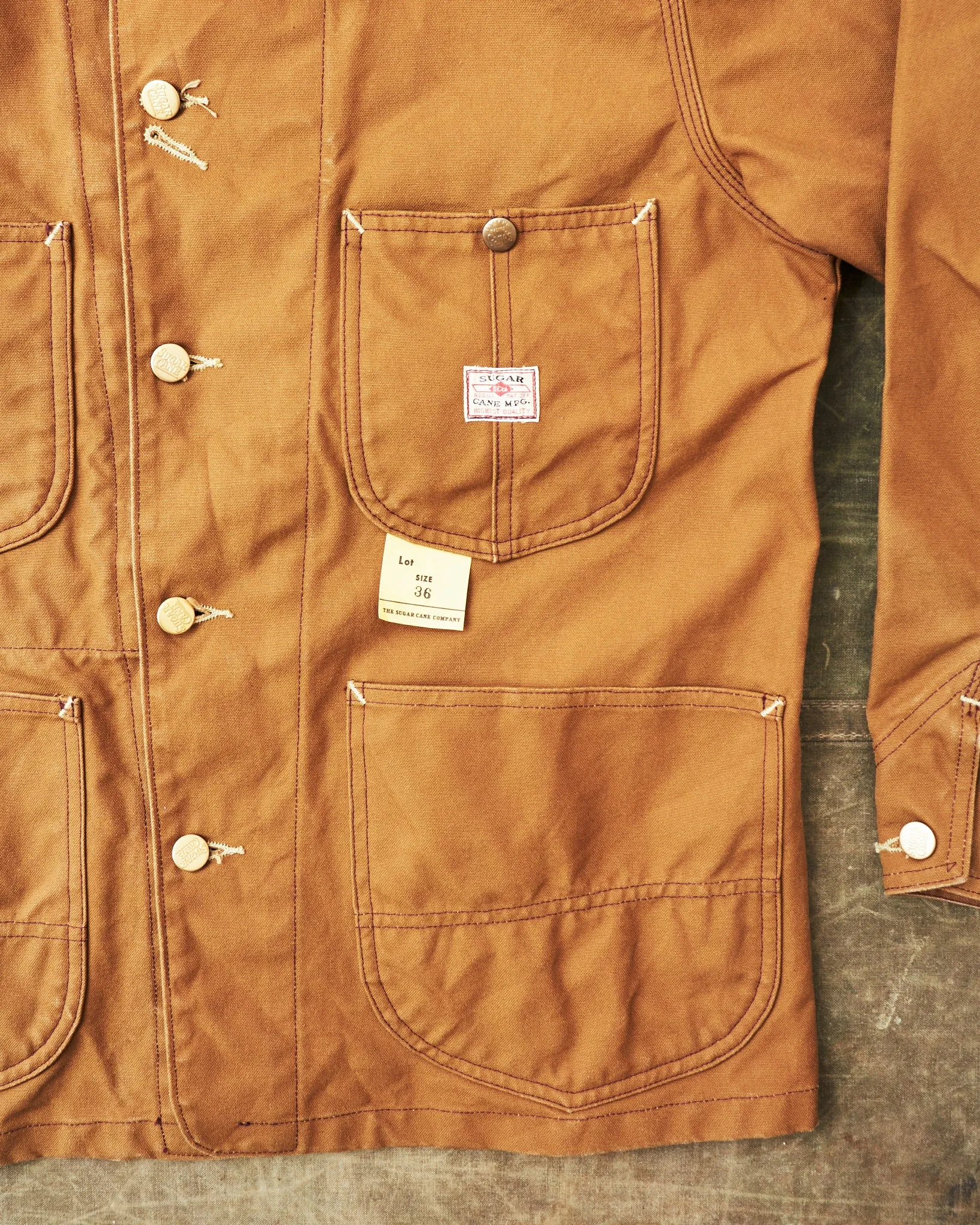Second Hand Sugar Cane & Co. 13oz. Brown Duck Work Coat Size 36