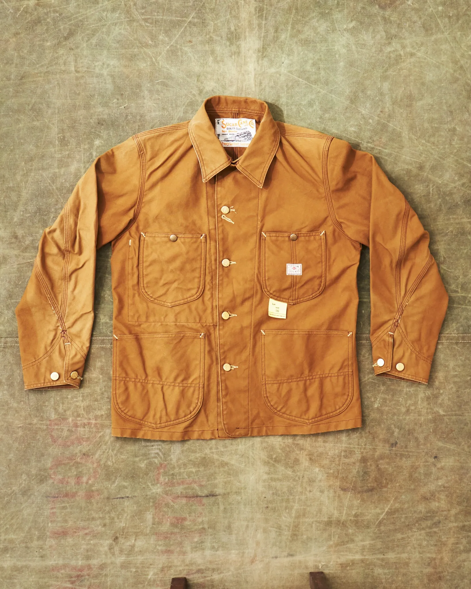 Second Hand Sugar Cane & Co. 13oz. Brown Duck Work Coat Size 36