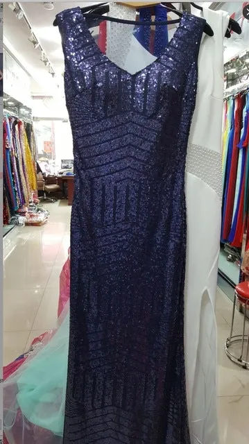 Sequined Lace Party gowns Long Evening Dress