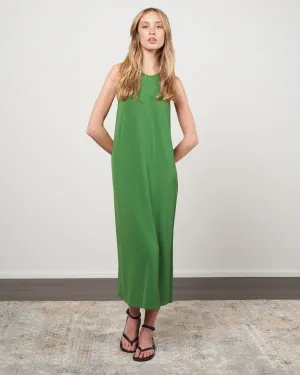 serpentine jersey tank dress - leaf green