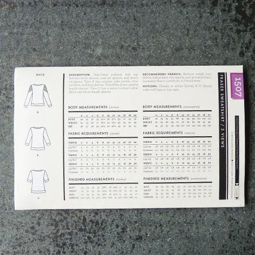 Sewaholic Patterns : Fraser Sweatshirt