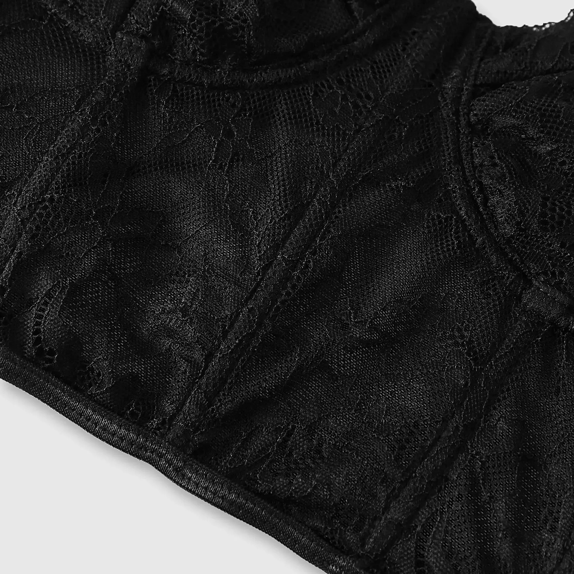 Sexy Black Semi Transparent Bra Mesh Push Up Bralet Women's Tube Top Corset Bustier Vest Club Party Crop Top Elegant Lingerie
